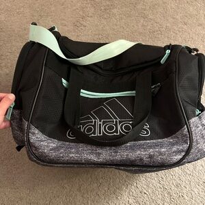 Adidas Black and Gray Travel Bag with Mint Accents